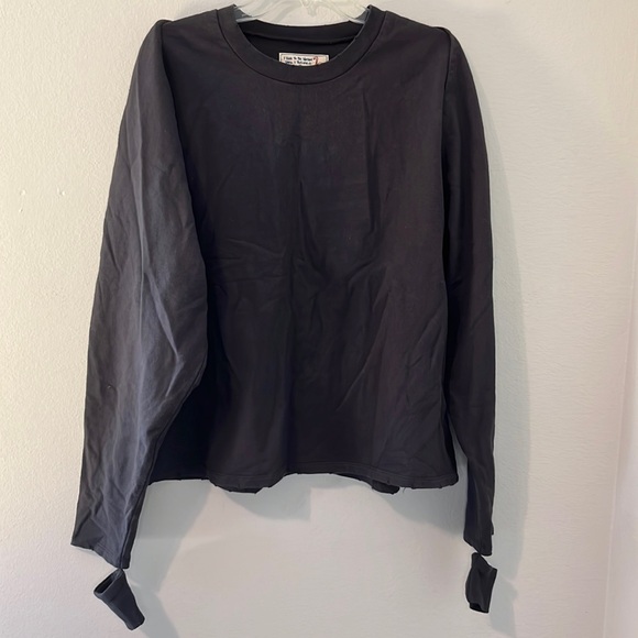 Free People Sweaters - Sandrine Rose x Free People Deconstructed Sweatshirt Charcoal Gray Small New NWT